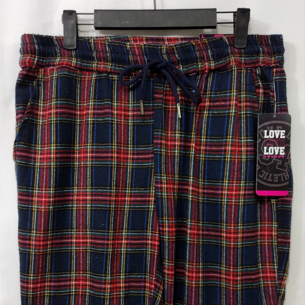 NWT Love Love Love Plaid Cargo Pants Women's L Multicolor Boho Retro Holiday Y2K - Picture 2 of 10